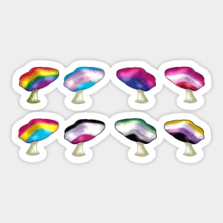 LGBTQ Pride Flag Mushroom Sticker Pack Sticker